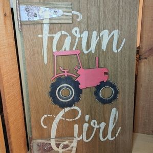Rustic Wood Farm Girl Sign